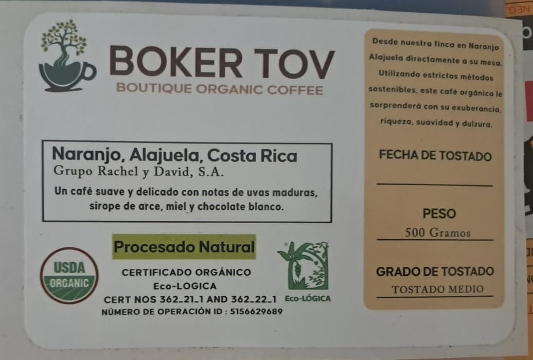 Grupo Rachel y David Authentic Package Label